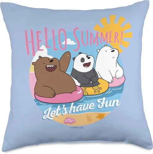 Miniatura 4 de Cartoon Network We Bare Hello Summer Grizz Panda Ice Bear - Almohada de 16 x 16 pulgadas, multicolor