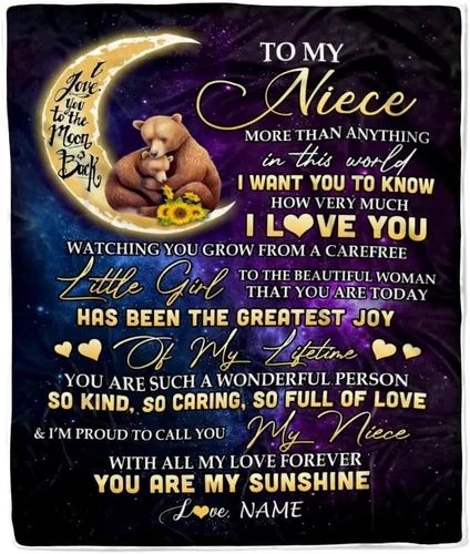 Miniatura 42 de Manta personalizada con texto en inglés «To My Niece», de Aunt Auntie Uncle Always Remember How Much I Love You Moon Butterfly Birthday Christmas