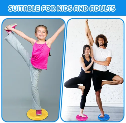 Miniatura 7 de Jerify 4 Piezas Cojín de Equilibrio Inflable Flexible para Asiento Oscilante, Almohadilla de Equilibrio de Estabilidad, Disco de Equilibrio, Asiento