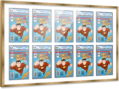 Miniatura 13 de Marco de cómic con paspartú para 8 CGC, CBCS o PGX Graded Comics - Marco de cómic blanco para cómics de 8.125 x 13 pulgadas Marco blanco
