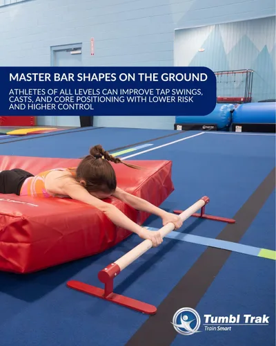 Miniatura 5 de Tumbl Trak Barra de gimnasia de entrenamiento de piso, 4 pies, color rojo