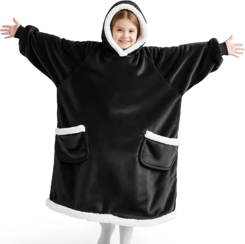 Miniatura 24 de Bedsure Manta con Capucha, Manta Portátil con Capucha como Regalos para Mamá, Regalos de Cumpleaños para Mujeres, Niños y Adolescentes, Sudadera