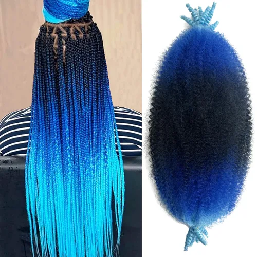 Miniatura 39 de Cabello afro Twist morado degradado de 16 pulgadas, cabello Marley pre-separado para rastas suaves, cabello trenzado Marley Twist Ombre Kinky Spring