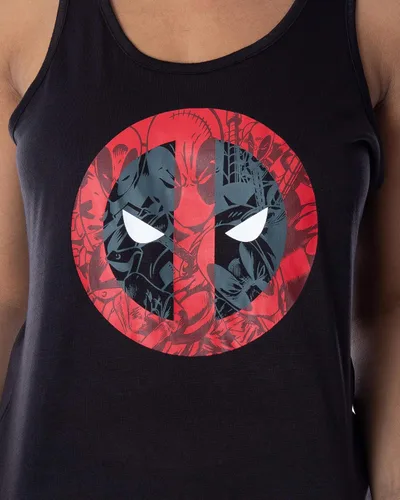 Miniatura 3 de Marvel Deadpool - Conjunto de pijama para mujer con espalda cruzada y pantalones cortos