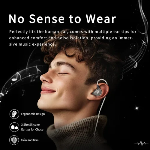 Miniatura 5 de DUNU Titan X IEMs - Auriculares para juegos, monitor intrauditivo de controlador dinámico de 0.394 pulgadas, auriculares IEM con cable de alta