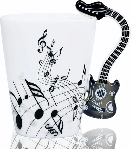 Miniatura 21 de Taza de guitarra, taza de café de guitarra, regalo para guitarristas músicos, taza de guitarra de 13.5 onzas, regalos para amantes de la música