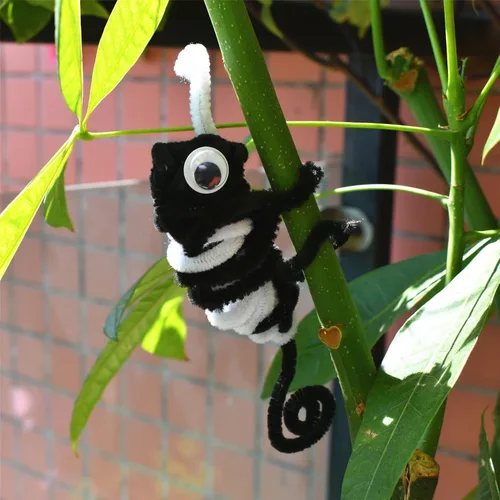 Miniatura 5 de Limpiadores de pipas negros con ojos ondulantes (paquete de 300) tallos de felpilla para decoración de manualidades y manualidades creativas