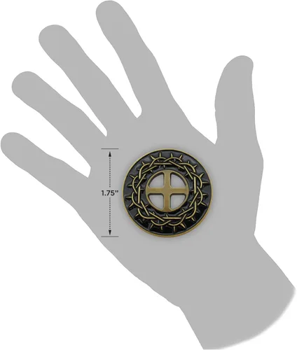 Miniatura 7 de Moneda de corona de espinas, paquete a granel de 10, por His Stripes We are Healed, regalo de Isaías 53:5, ficha de bolsillo de curación
