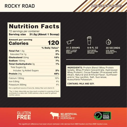 Miniatura 3 de Optimum Nutrition Estándar dorado 100% Proteína de Suero de Leche en Polvo, Pie de lima, 1.8 Libra