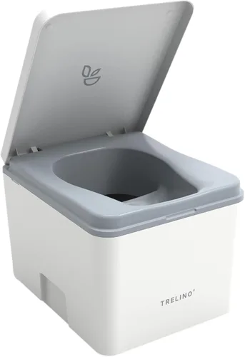 TRELINO Inodoro de Compostaje Evo S Blanco, Inodoro Portátil para Acampar y Exteriores, Inodoro, Capacidad de 1.2 galones y 1.6 galones, 13 x 15.4 x