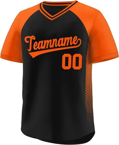 Miniatura 19 de Camiseta de béisbol personalizada con cuello en V para hombres, mujeres y jóvenes, camisetas de béisbol personalizadas con costuras o estampadas