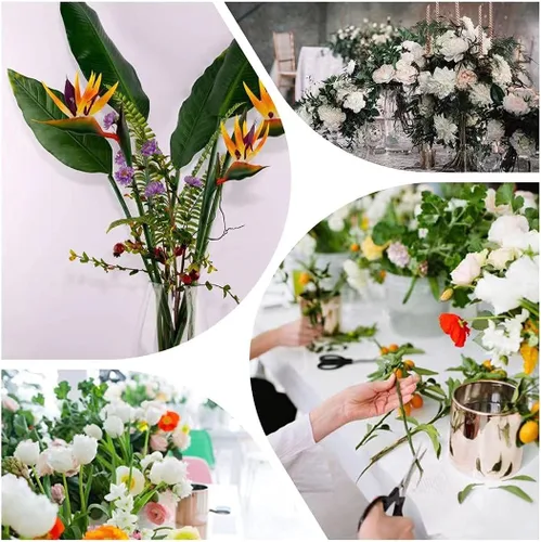 Miniatura 7 de Strelitzia - Flores artificiales de ave del paraíso de 32 pulgadas de tallo largo, 3 unidades, adecuadas para decoración del hogar y exhibición