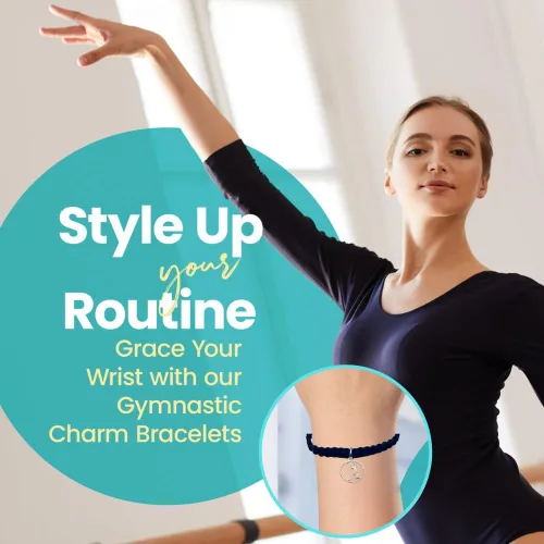 Miniatura 4 de Sportybella Pulsera de gimnasia para niñas, joyería de gimnasia para niñas, pulsera de gimnasia de cuerda ajustable para gimnastas, regalo