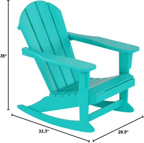 Miniatura 119 de WestinTrends Silla mecedora Malibu de poliéster para exterior/patio Adirondack, Negra