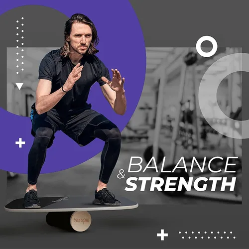 Miniatura 5 de Yes4All Tabla de Equilibrio Entrenador Deportivo, Tabla de Entrenador de Surf con Topes Ajustables, Mejora la Fuerza del Core y el Control del A.