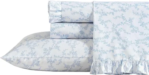 Miniatura 16 de Laura Ashley - Sábanas King, Juego de Ropa de Cama de Percal de Algodón, Ligero y Transpirable para el Hogar (Emogene Naranja Quemado, King)