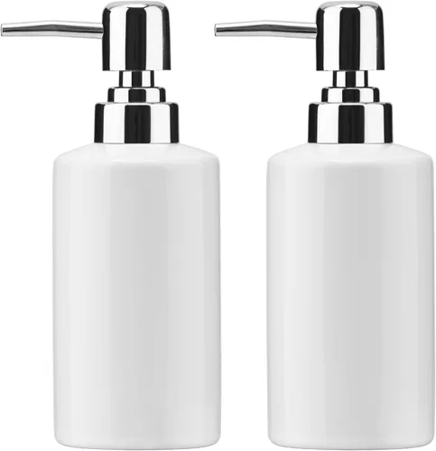 Miniatura 8 de Dispensador de jabón FE, dispensador de jabón líquido de cerámica de 300 ml/10 oz, dispensador de jabón recargable para cocina, baño y lavadero