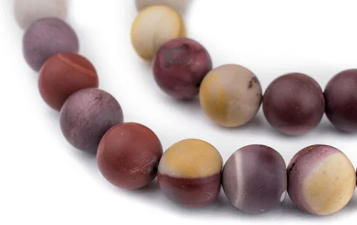 Miniatura 163 de The Bead Chest Cuentas de Jade Blanco Mate Redondas (8mm): Piedra Preciosa Orgánica Redonda Esférica de Energía con Poder de Sanación para Hacer
