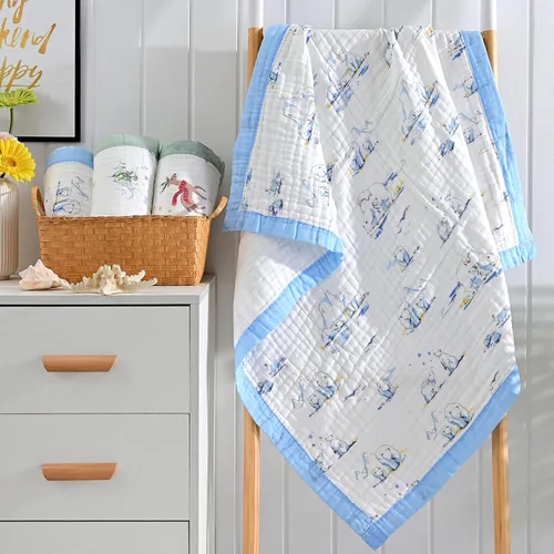 Miniatura 5 de Jay & Ava Mantas de muselina para bebé de 42' x 42', manta de algodón suave para niño pequeño, manta de muselina de 4 capas para cuna, manta de Dino