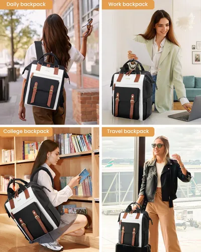 Miniatura 2 de Mochila para portátil para mujeres, mochila de trabajo, mochila de viaje, mochila de conmutador, mochilas escolares universitarias, 15,6 pulg.