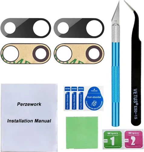 Miniatura 9 de 2 Unidades OEM trasera lente de la cámara trasera reemplazo de cristal para iPhone 13 y iPhone 13 Mini con adhesivo preinstalado y kit de iPhone 13