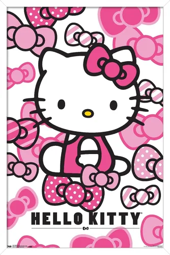 Miniatura 11 de Trends International Hello Kitty - Póster de pared con lazos, 14.725 x 22.375 pulgadas, versión enmarcada de madera de granero