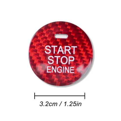 Miniatura 2 de QianBao Compatible con cubierta de botón de arranque y parada, de fibra de carbono, sin llave, para Mazda 3, 6, CX-5, MX-5, color rojo