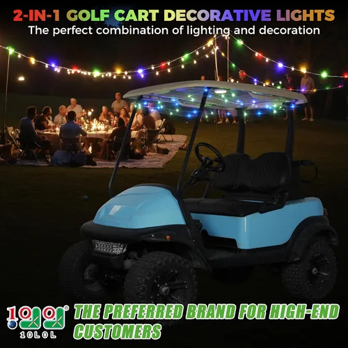 Miniatura 2 de 10L0L Kit de luces de techo para carrito de golf con tira de luz de neón LED, 5 modos e imán, USB-C recargable, impermeable, luces decorativas