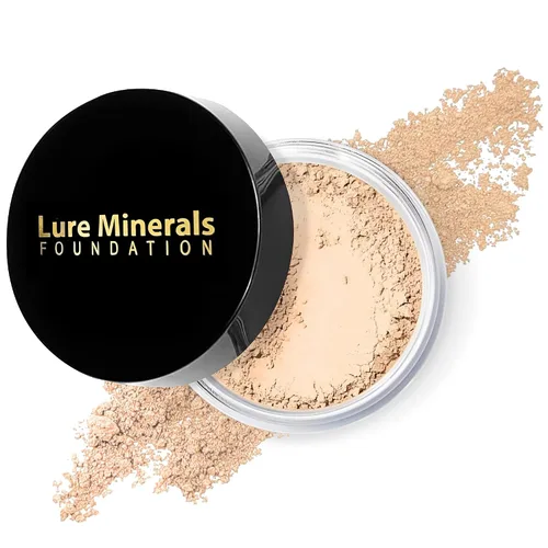Base de maquillaje en polvo suelto Lure Minerals 0.28 onzas frasco colador - Elija color, libre de ingredientes perjudiciales (Comparado con la base