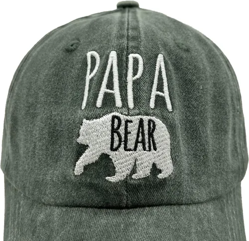 Miniatura 7 de Waldeal Gorra de béisbol ajustable con bordado de Papa Bear para hombre