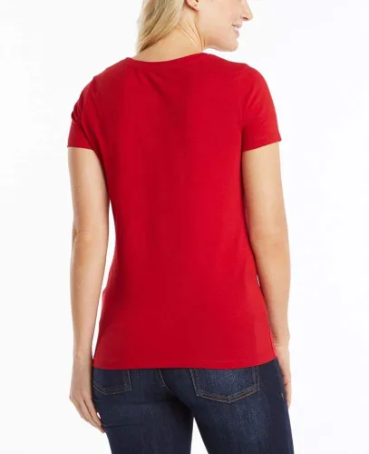 Miniatura 2 de Nautica Camiseta de algodón elástico súper suave con cuello en V para mujer