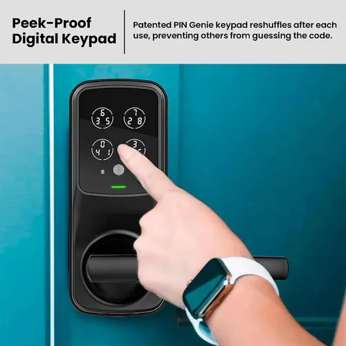 Miniatura 3 de Lockly Secure Plus, cerradura de puerta inteligente Bluetooth, cerradura de puerta de entrada sin llave con asa, teclado PIN Genie®, sensor Mate