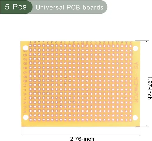 Miniatura 2 de YOKIVE 5 placas de circuito impresas universales de una sola cara, placa de cobre chapada en PCB FR-4, buena para proyectos electrónicos