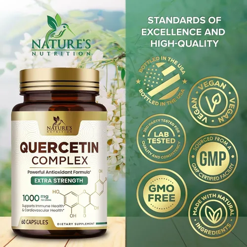 Miniatura 4 de Quercetin Dihydrate 1000mg per Serving - Premium Plant-Based Bioflavonoids - Extra Strength Antioxidant Immune & Respiratory Health Support - High