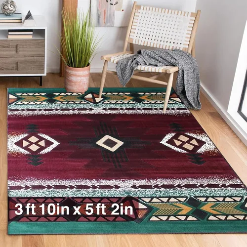 Miniatura 67 de YHSF South West - alfombra estilo nativo americano del suroeste C318 - fácil de limpiar, gruesa, suave, duradera, alfombra inspirada en tribus