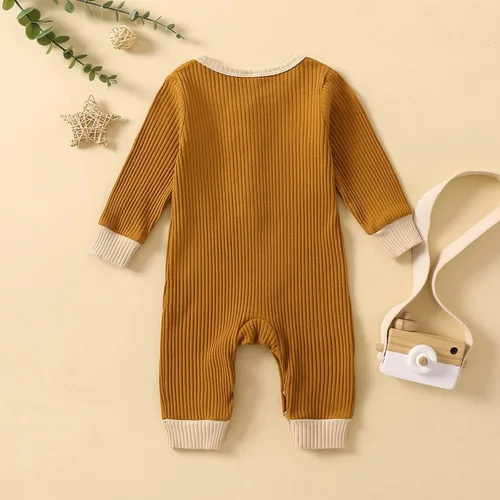 Miniatura 3 de LEBOLONG Enterizo unisex para bebés y niñas, con botones, liso, de una pieza, para bebés y niñas, ropa