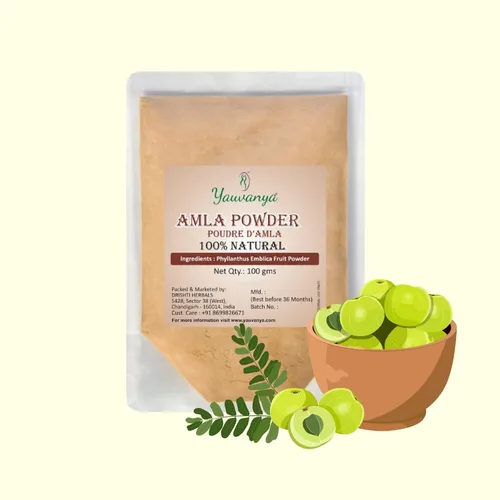 Miniatura 2 de Pure Amla (grosella espinosa india - súper rico en vitamina C) polvo para cabello 300 gms - 3 paquetes de 3.53 oz cada uno Vegano