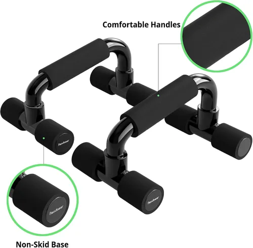 Miniatura 3 de READAEER Barras de Flexiones para Gimnasio, Equipo de Ejercicio, Fitness, 1 Par de Mangos de Flexiones con Agarre de Espuma Acolchada y Estructura