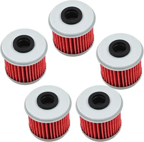 Miniatura 3 de waltyotur 5 filtros de aceite de motocicleta de repuesto para Honda CRF150R CRF150RB CRF 150 250 450 CRF250R CRF250X CRF450R CRF450X TRX450R rojo