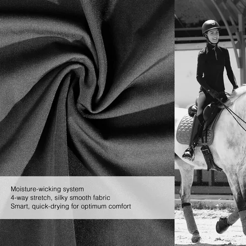 Miniatura 6 de Harrison Howard Camisa de manga larga para mujer con absorción de sudor ecuestre de secado rápido para montar a caballo con cremallera de 14 capa