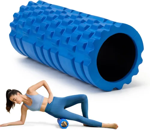 Krightlink Rodillo de espuma para masaje de tejido profundo, rodillo de ejercicio de alta densidad de 13 pulgadas para masaje muscular y liberación