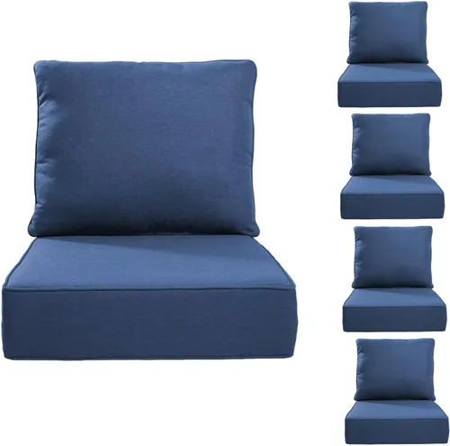 Miniatura 90 de Rilyson Cojines de patio para muebles de exterior, 22 x 24 pulgadas, respaldo alto y asiento profundo, cojín de exterior para sillas de patio, sofá