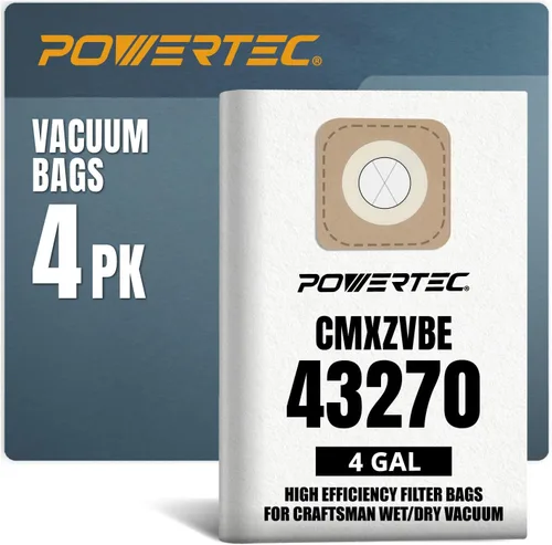 Miniatura 9 de POWERTEC 38735 Shop Vac Bags for Craftsman - Bolsas para aspiradora en húmedo y seco de 12 galones, 12 galones (12 galones). Compra bolsas de vacío