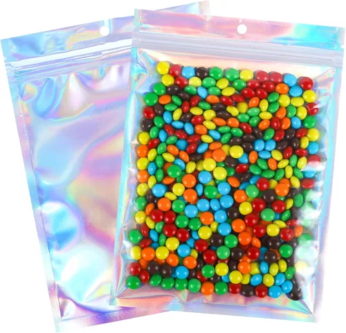Miniatura 13 de 100 bolsas pequeñas de sampale (3.1 x 5.5 pulgadas), bolsas resellables a prueba de olores con ventana transparente, bolsa de recuerdo de fiesta