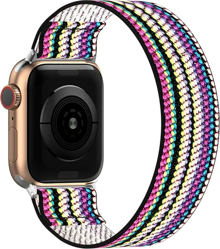 Miniatura 25 de Correas elásticas Solo Loop compatibles con Apple Watch de 38mm 40mm 41mm, trenzadas, de nailon, para mujeres y hombres, para iWatch Series