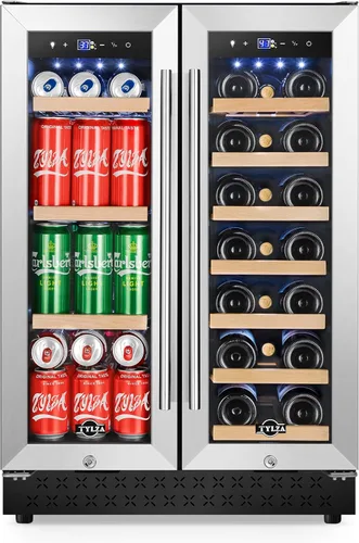 Miniatura 30 de Tylza Vitrina refrigerada para encimera, refrigerador comercial de 2.7 pies cúbicos/78L, vitrina con luz LED, puerta de vidrio doble, 32-54°F