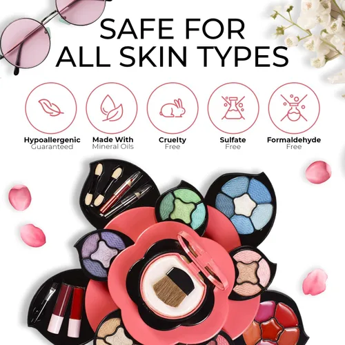 Miniatura 4 de Toysical Kit de maquillaje para adolescentes, juego de regalo de paleta de flores para adolescentes y mujeres, maquillaje para niñas de 10 a 12