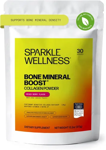 Miniatura 14 de Sparkle Wellness Bone Mineral Boost (naranja) [30 porciones] Suplemento de colágeno en polvo Péptidos de colágeno bioactivos FORTIBONE