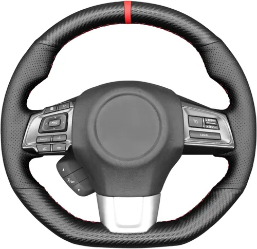 Miniatura 18 de MEWANT Funda de volante de automóvil transpirable cosida a mano para Subaru WRX 2015-2021 / WRX STI 2015-2021, accesorios para volante Subaru WRX