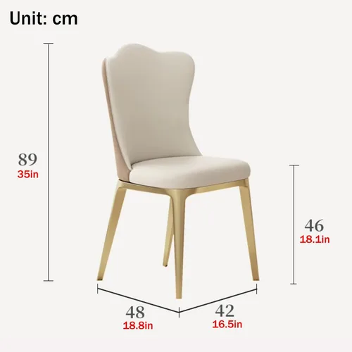 Miniatura 2 de Juego de 6 sillas de comedor, sillas de comedor tapizadas, sillas de cocina modernas con respaldo, silla de vestíbulo con patas de metal